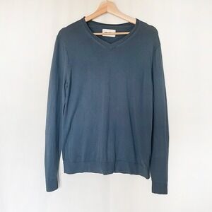 Men's‎ Zadig & Voltaire Blue Stan CB 100% Cotton V-Neck Sweater Size Small